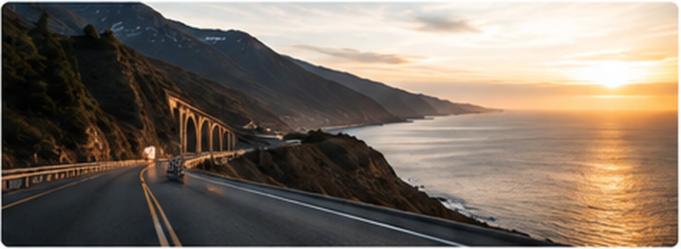 Open road in a California landscape